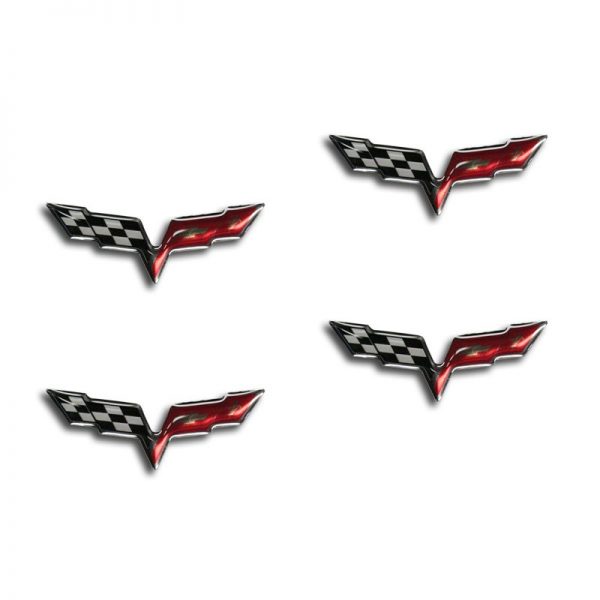 2005-2013 Chevrolet C6 Corvette, Taillight C6 Crossed Flag Emblems, American Car Craft