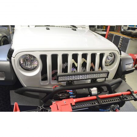 2018-2019 Jeep Wrangler JL Front Grille Mountain Peaks Style Brushed