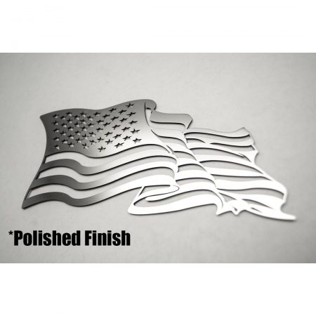 Flowing American Flag Thin Red Line Polished Stainless 1pc