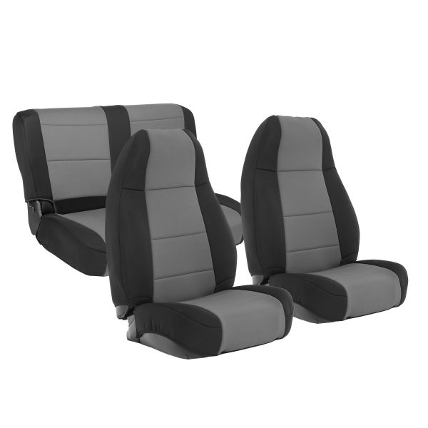 Smittybilt NEOPRENE SEAT COVER SET FRONT/REAR - CHARCOAL JEEP, 91-95 YJ 471122