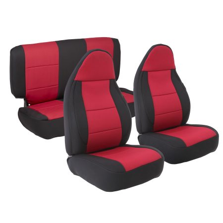 Smittybilt NEOPRENE SEAT COVER SET FRONT/REAR - RED JEEP, 97-02 TJ 471230