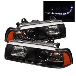 ( Spyder ) - 4DR Projector Headlights 1PC - DRL - Black - High H1 (Included) - Low H1 (Included)