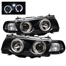( Spyder ) - Projector Headlights 1PC - Xenon/HID Model Only ( Not Compatible With Halogen Model ) - LED Halo - Black - High H1 - Low D2S (Not Included)