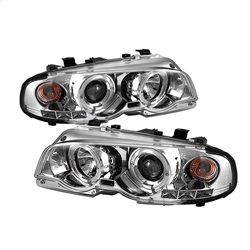 ( Spyder ) - 2DR 1PC Projector Headlights - LED Halo - LED ( Replaceable LEDs ) - Chrome - High H1 (Included) - Low H1 (Included)