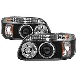 ( Spyder ) - 1PC Projector Headlights - LED Halo - Black - High H1 (Included) - Low H1 (Included)
