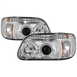 ( Spyder ) - 1PC Projector Headlights - LED Halo - Chrome - High H1 (Included) - Low H1 (Included)