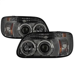 ( Spyder ) - 1PC Projector Headlights - LED Halo - Smoke - High H1 (Included) - Low H1 (Included)
