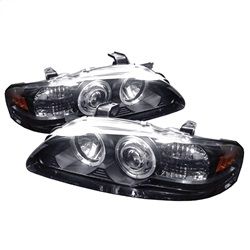 ( Spyder ) - 1PC Projector Headlights - Led Halo - Black - High H1 (Included) - Low H1 (Included)