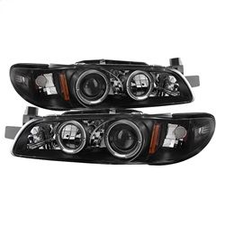 ( Spyder ) - 1PC Projector Headlights - LED Halo - Black - High 9005 (Included) - Low H1 (Included)