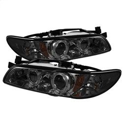 ( Spyder ) - 1PC Projector Headlights - LED Halo - Smoke - High 9005 (Included) - Low H1 (Included)
