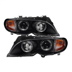 ( Spyder ) - 4DR Projector Headlights 1PC - LED Halo - Black - High H1 (Included) - Low H7 (Included)