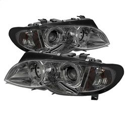( Spyder ) - 4DR Projector Headlights 1PC - LED Halo - Smoke - High H1 (Included) - Low H7 (Included)