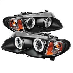 ( Spyder ) - 4DR Projector Headlights 1PC - CCFL Halo - Black - High H1 (Included) - Low H7 (Included)
