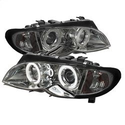 ( Spyder ) - 4DR Projector Headlights 1PC - CCFL Halo - Smoke - High H1 (Included) - Low H7 (Included)
