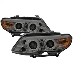 ( Spyder ) - Dual Projector Headlights - Halogen Model Only DRL LED - CCFL Halo - Smoke - High H7 ( Included ) - Low H7 ( Included )