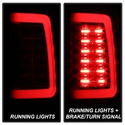 ( Spyder ) - Light Bar LED Tail Lights - Incandescent Model only - Black