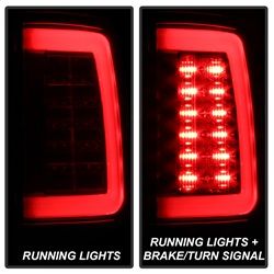( Spyder ) - Light Bar LED Tail Lights - Incandescent Model only - Red Clear