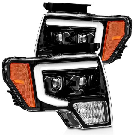 09-14 Ford F150 Projector Headlights Plank Style Design Gloss Black w/ Activation Sequential Signal