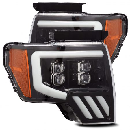 09-14 Ford F150 LED Projector Headlights Plank Style Design Gloss Black w/ Activation light and Sequential Signal