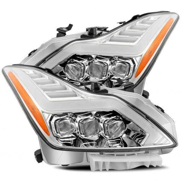 08-13 Infiniti G37/14-15 Q60 Coupe LED Projector Headlights Plank Style Design Chrome