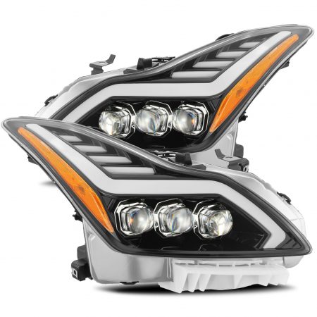 08-13 Infiniti G37/14-15 Q60 Coupe LED Projector Headlights Plank Style Design Gloss Black
