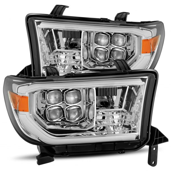 07-13 Toyota Tundra/08-13 Toyota Sequoia LED Projector Headlights Plank Style Design Chrome w/ Activation Light and DRL