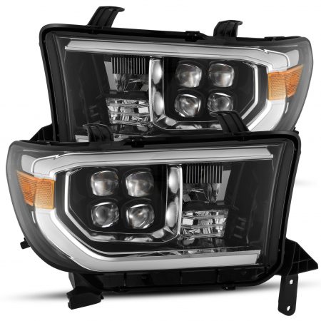 07-13 Toyota Tundra/08-13 Toyota Sequoia LED Projector Headlights Plank Style Design Gloss Black w/ Activation Light and DRL