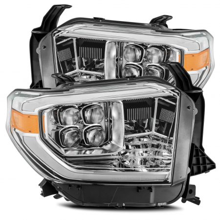 14-19 Toyota Tundra LED Projector Headlights Plank Style Design Chrome w/ Activation Light and DRL