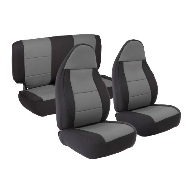 Smittybilt NEOPRENE SEAT COVER SET FRONT/REAR - CHARCOAL JEEP, 97-02 TJ 471222