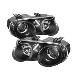 ( Spyder ) - Projector Headlights - LED Halo -Black - High H1 (Included) - Low 9006 (Included)
