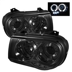 ( Spyder ) - Projector Headlights - LED Halo - LED ( Replaceable LEDs ) - Smoke - High H1 (Included) - Low 9006 (Not Included)