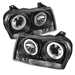 ( Spyder ) - Projector Headlights - CCFL Halo - LED ( Replaceable LEDs ) - Black - High H1 (Included) - Low 9006 (Not Included)
