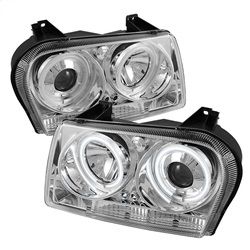 ( Spyder ) - Projector Headlights - CCFL Halo - LED ( Replaceable LEDs ) - Chrome - High H1 (Included) - Low 9006 (Not Included)