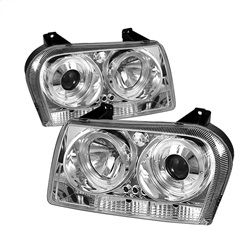 ( Spyder ) - Projector Headlights - LED Halo - LED ( Replaceable LEDs ) - Chrome - High H1 (Included) - Low 9006 (Not Included)