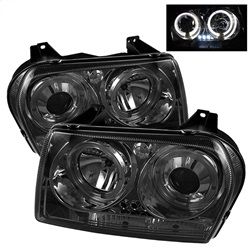 ( Spyder ) - Projector Headlights - LED Halo - LED ( Replaceable LEDs ) - Smoke - High H1 (Included) - Low 9006 (Not Included)