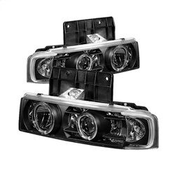 ( Spyder ) - Projector Headlights - LED Halo - Black - High 9005 (Not Included) - Low 9006 (Not Included)