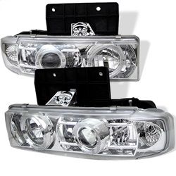 ( Spyder ) - Projector Headlights - LED Halo - Chrome - High 9005 (Not Included) - Low 9006 (Not Included)