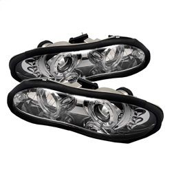 ( Spyder ) - Projector Headlights - LED Halo - LED ( Replaceable LEDs ) - Chrome - High 9005 (Not Included) - Low H1 (Included)