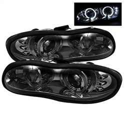 ( Spyder ) - Projector Headlights - LED Halo - LED ( Replaceable LEDs ) - Smoke - High 9005 (Not Included) - Low H1 (Included)