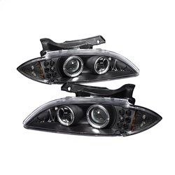 ( Spyder ) - Projector Headlights - LED Halo - replaceanle LEDs - Black - High H1 (Included) - Low H1 (Included)