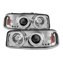 ( Spyder ) - Projector Headlights - LED Halo - LED ( Replaceable LEDs ) - Chrome - High 9005 (Not Included) - Low 9006 (Included)
