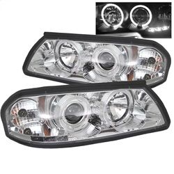 ( Spyder ) - Projector Headlights - LED Halo - LED ( Replaceable LEDs ) - Chrome - High H1 (Included) - Low H1 (Included)