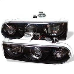 ( Spyder ) - Projector Headlights - LED Halo - Black - High 9005 (Not Included) - Low H1 (Included)