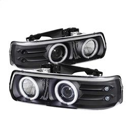 ( Spyder ) - Projector Headlights - CCFL Halo - LED ( Replaceable LEDs ) - Black - High 9005 (Not Included) - Low H1 (Included)