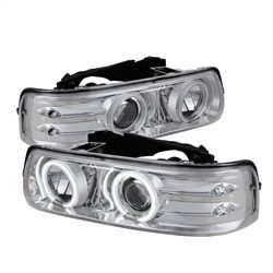 ( Spyder ) - Projector Headlights - CCFL Halo - LED ( Replaceable LEDs ) - Chrome - High 9005 (Not Included) - Low H1 (Included)