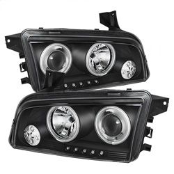 ( Spyder ) - Projector Headlights - Halogen Model Only ( Not Compatiable With Xenon/HID Model ) - CCFL Halo - LED ( Replaceable LEDs ) - Black - High H1 (Included) - Low 9006 (Not Included)