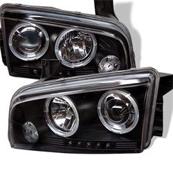 ( Spyder ) - Projector Headlights - Halogen Model Only ( Not Compatiable With Xenon/HID Model ) - LED Halo - LED ( Replaceable LEDs ) - Black - High H1 (Included) - Low 9006 (Not Included)