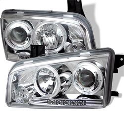 ( Spyder ) - Projector Headlights - Halogen Model Only ( Not Compatiable With Xenon/HID Model ) - LED Halo - LED ( Replaceable LEDs ) - Chrome - High H1 (Included) - Low 9006 (Not Included)
