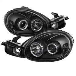 ( Spyder ) - Projector Headlights - LED Halo - LED ( Replaceable LEDs ) - Black - High H1 (Included) - Low H1 (Included)