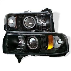 ( Spyder ) - Ram Sport - Projector Headlights - CCFL Halo - LED ( Replaceable LEDs ) - Black - High 9005 (Included) - Low H1 (Included)